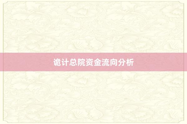 诡计总院资金流向分析